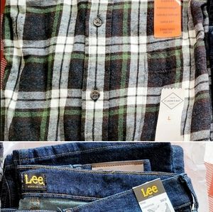 St.John's Bay flannel and Lee pants